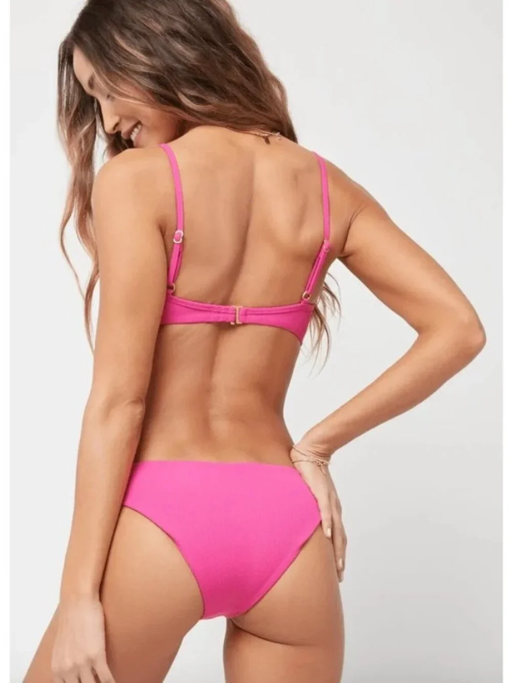 L*Space Sandy Classic Bikini Bottoms in Bougainvillea XLarge New Womens Swimsuit